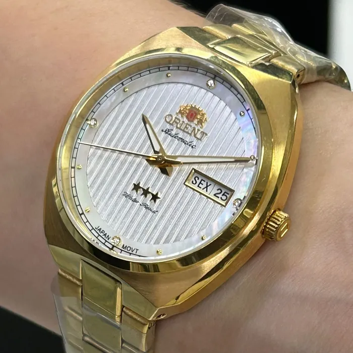 Relógio Orient Automático Feminino F49GG028 Dourado 38mm | Taniguchi Relógios