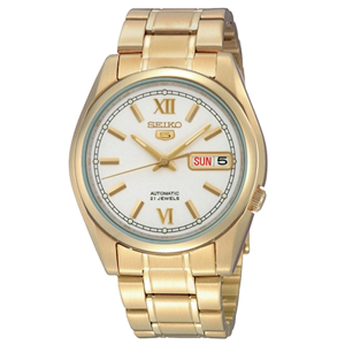 Relógio Seiko 5 Automatic SNKL58B1 Dourado 37mm | Taniguchi Relógios