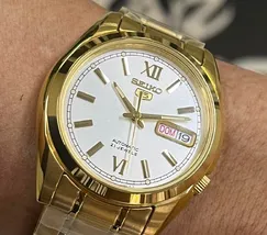 Relógio Seiko 5 Automatic SNKL58B1 Dourado 37mm | Taniguchi Relógios - imagem 1