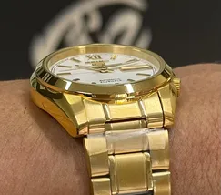 Relógio Seiko 5 Automatic SNKL58B1 Dourado 37mm | Taniguchi Relógios - imagem 5