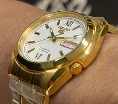 Relógio Seiko 5 Automatic SNKL58B1 Dourado 37mm | Taniguchi Relógios - imagem 4