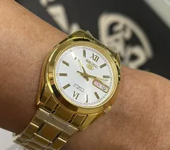 Relógio Seiko 5 Automatic SNKL58B1 Dourado 37mm | Taniguchi Relógios - imagem 6