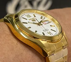 Relógio Seiko 5 Automatic SNKL58B1 Dourado 37mm | Taniguchi Relógios - imagem 3