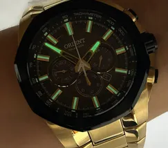 Relógio Orient Solartech Cronógrafo MGSSC058 Dourado | Taniguchi Relógios - imagem 6