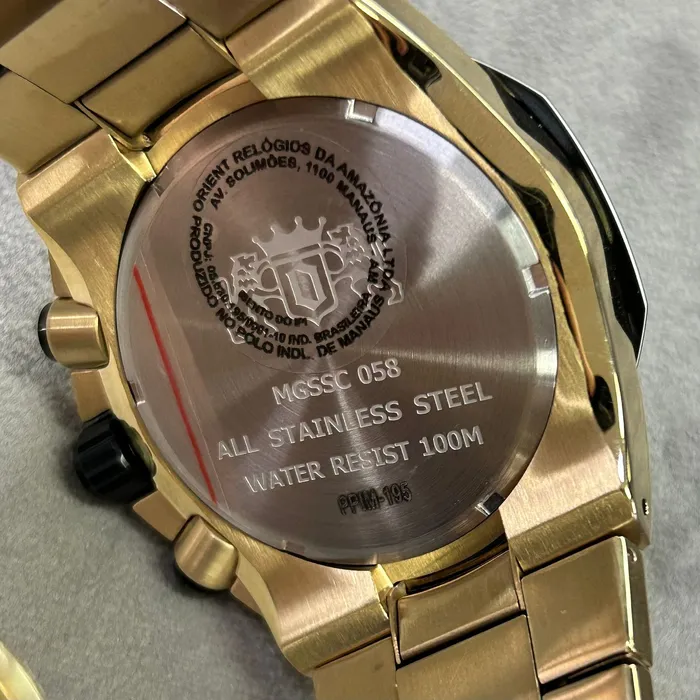 Relógio Orient Solartech Cronógrafo MGSSC058 Dourado | Taniguchi Relógios