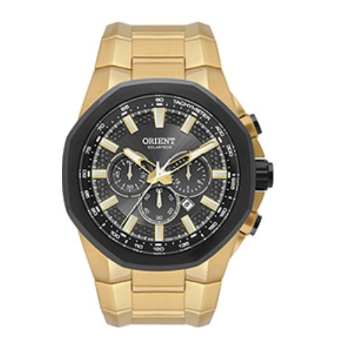Relógio Orient Solartech Cronógrafo MGSSC058 Dourado | Taniguchi Relógios