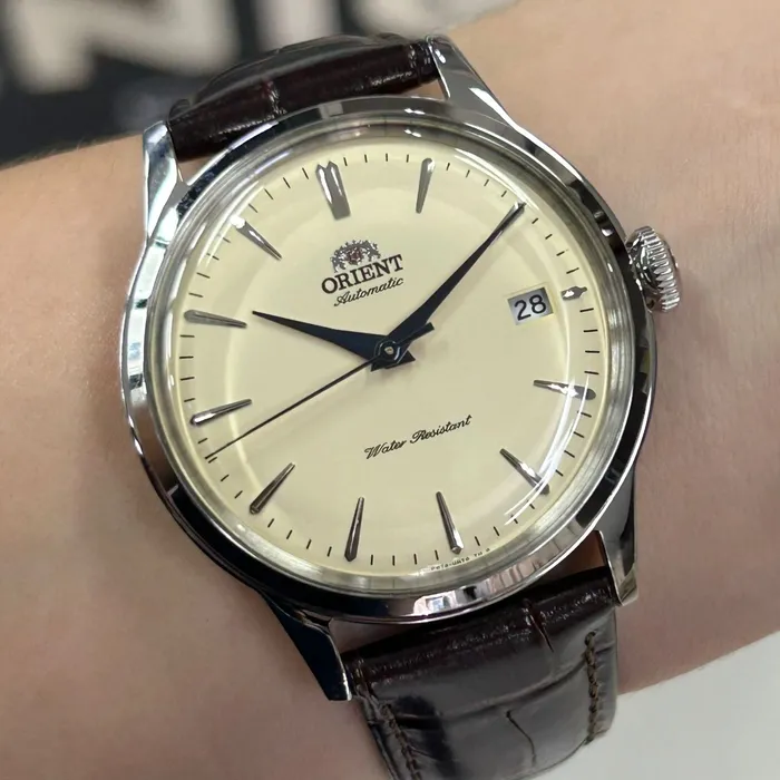 Relógio Orient Bambino 38mm RA-AC0M04Y30B Automático Creme | Taniguchi Relógios