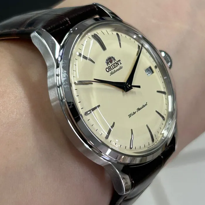 Relógio Orient Bambino 38mm RA-AC0M04Y30B Automático Creme | Taniguchi Relógios