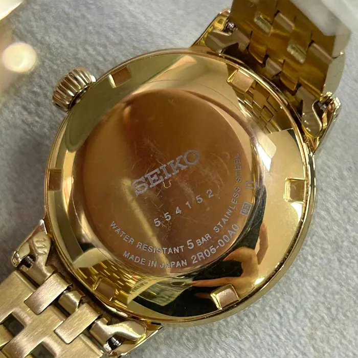 Relógio Seiko Presage Feminino SRE018 Automático Dourado | Taniguchi Relógios