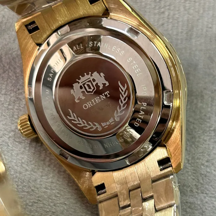 Relógio Orient 3 Estrelas NH5GG001 Dourado Automático Hacking | Taniguchi Relógios