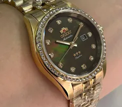 Relógio Orient 3 Estrelas NH5GG001 Dourado Automático Hacking | Taniguchi Relógios - imagem 3