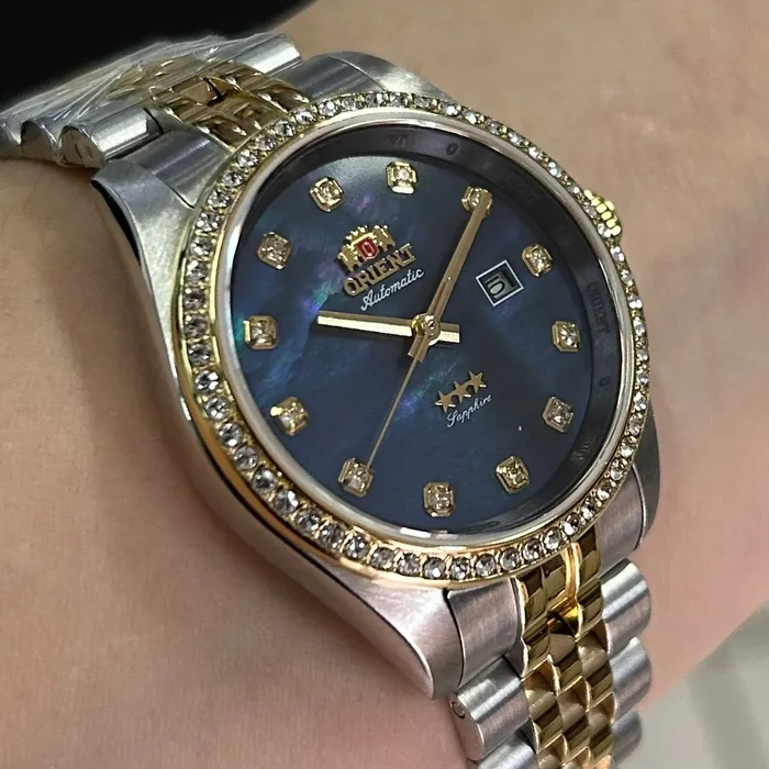 Relógio Orient Feminino Automático NH5MM001-D1SK Safira Original | Taniguchi Relógios