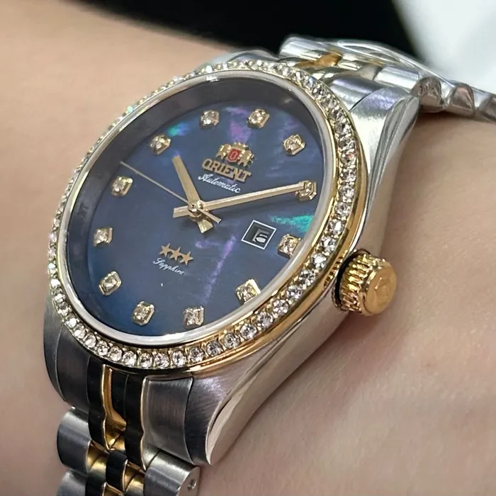Relógio Orient Feminino Automático NH5MM001-D1SK Safira Original | Taniguchi Relógios