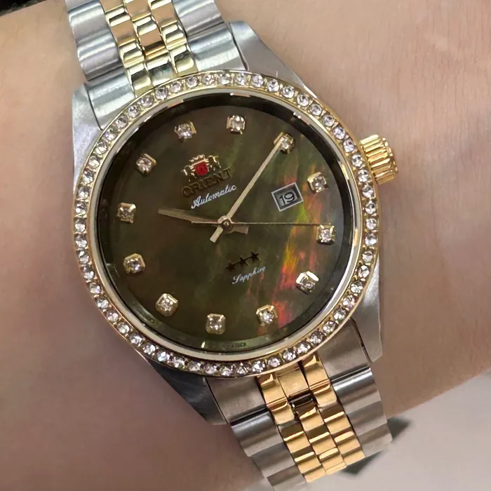 Relógio Orient Feminino Automático NH5MM001-E1SK Safira Original | Taniguchi Relógios