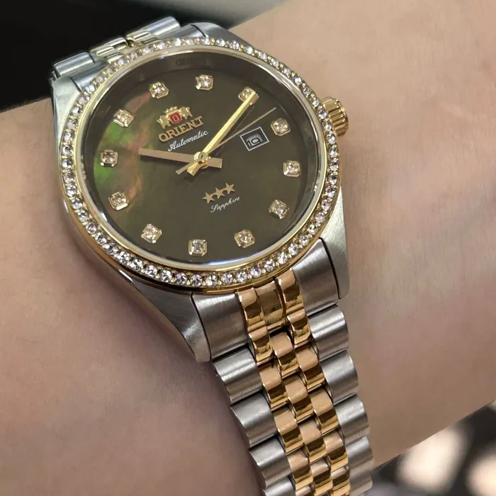 Relógio Orient Feminino Automático NH5MM001-E1SK Safira Original | Taniguchi Relógios
