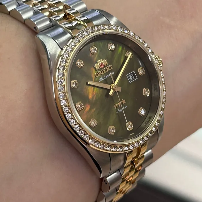 Relógio Orient Feminino Automático NH5MM001-E1SK Safira Original | Taniguchi Relógios