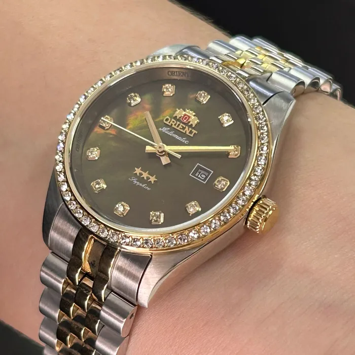 Relógio Orient Feminino Automático NH5MM001-E1SK Safira Original | Taniguchi Relógios