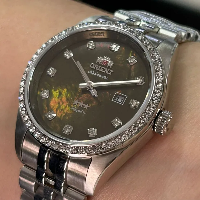 Relógio Orient Feminino Automático NH5SS001-E1SX Safira Original | Taniguchi Relógios