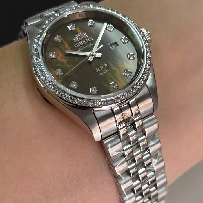 Relógio Orient Feminino Automático NH5SS001-E1SX Safira Original | Taniguchi Relógios