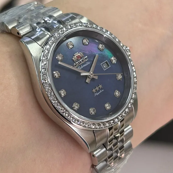 Relógio Orient Feminino Automático NH5SS001-D1SX Safira Original | Taniguchi Relógios