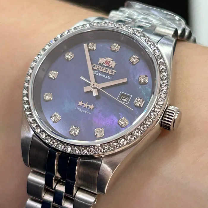 Relógio Orient Feminino Automático NH5SS001-D1SX Safira Original | Taniguchi Relógios