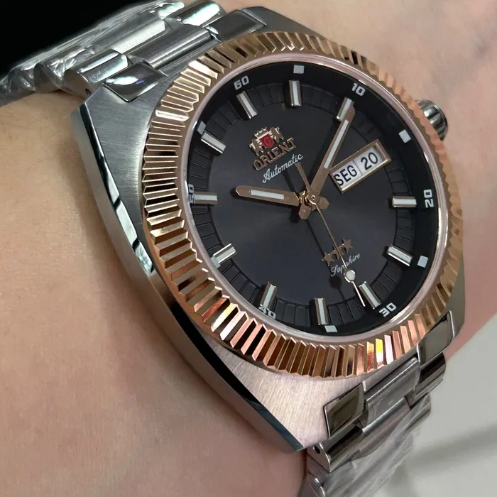 Relógio Orient Heritage YN6MM026 Misto Automático Safira 100m Original | Taniguchi Relógios