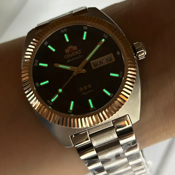 Relógio Orient Heritage YN6MM026 Misto Automático Safira 100m Original | Taniguchi Relógios
