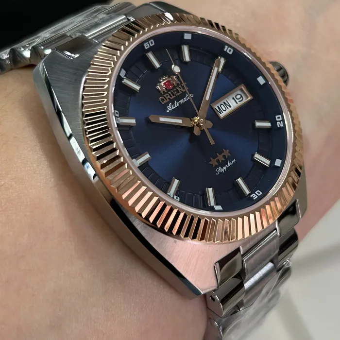 Relógio Orient Heritage YN6MM026 Misto Automático Safira 100m Original | Taniguchi Relógios