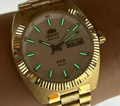 Relógio Orient Heritage YN6GG026 S1KX Dourado Automático Safira 100m Original | Taniguchi Relógios - imagem 6
