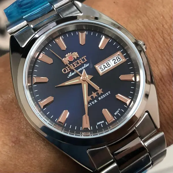 Orient 3 EStrelas Automático classico 469SS084NH Azul