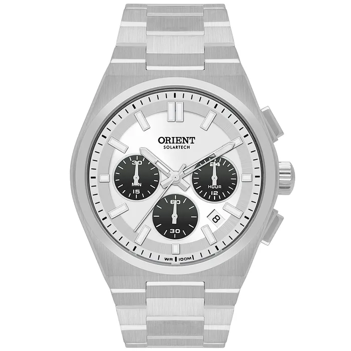 Relógio Orient SolarTech Cronógrafo MBSSC274 S1SX Panda Original | Taniguchi Relógios