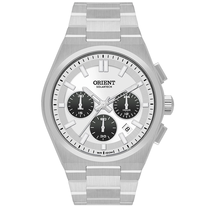 Relógio Orient SolarTech Cronógrafo MBSSC274 S1SX Panda Original | Taniguchi Relógios