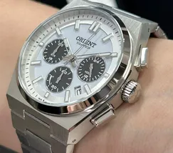 Relógio Orient SolarTech Cronógrafo MBSSC274 S1SX Panda Original | Taniguchi Relógios - imagem 4