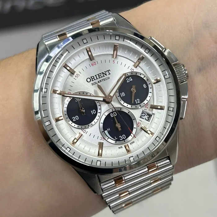 Relógio Orient SolarTech Neo Vintage MTSSC046 Cronógrafo Original | Taniguchi Relógios
