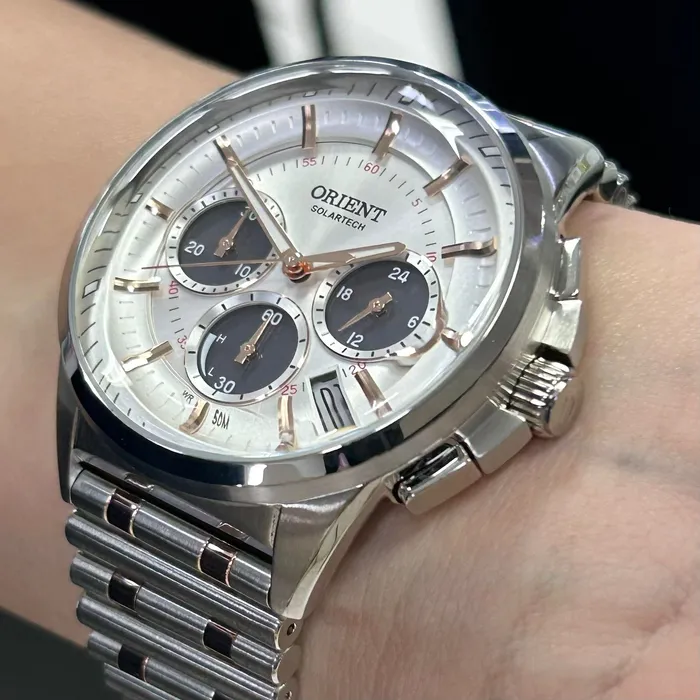 Relógio Orient SolarTech Neo Vintage MTSSC046 Cronógrafo Original | Taniguchi Relógios