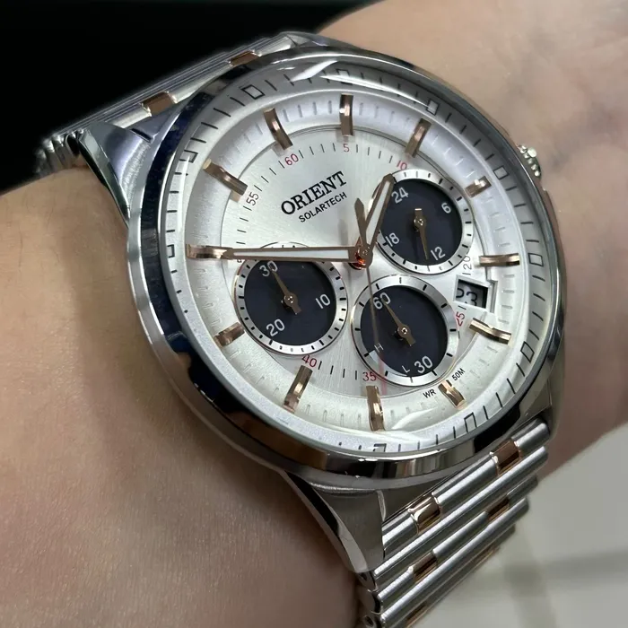 Relógio Orient SolarTech Neo Vintage MTSSC046 Cronógrafo Original | Taniguchi Relógios