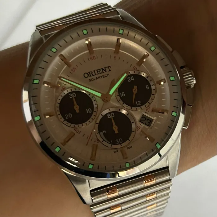 Relógio Orient SolarTech Neo Vintage MTSSC046 Cronógrafo Original | Taniguchi Relógios