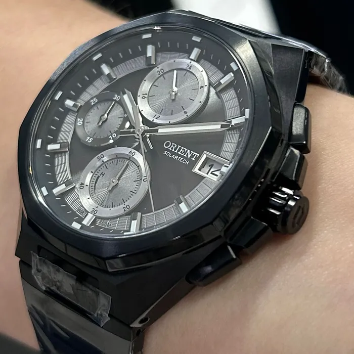 Relógio Orient SolarTech Cronógrafo MPSSC039 G1PX Safira Original | Taniguchi Relógios