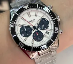 Relógio Orient ST Elite Sea MBSSC288 S1SX SolarTech Panda Safira Original | Taniguchi Relógios - imagem 1