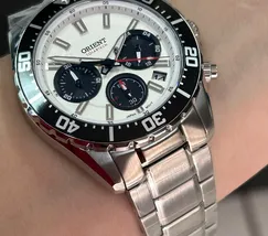 Relógio Orient ST Elite Sea MBSSC288 S1SX SolarTech Panda Safira Original | Taniguchi Relógios - imagem 5