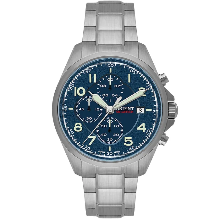 Relógio Orient SolarTech Cronógrafo MBSSC302 D2SX Safira Original | Taniguchi Relógios