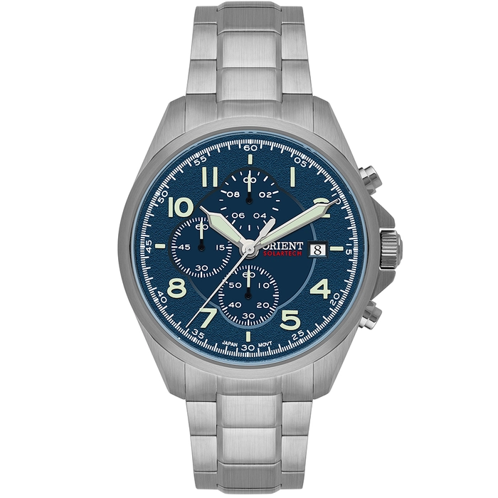 Relógio Orient SolarTech Cronógrafo MBSSC302 D2SX Safira Original | Taniguchi Relógios