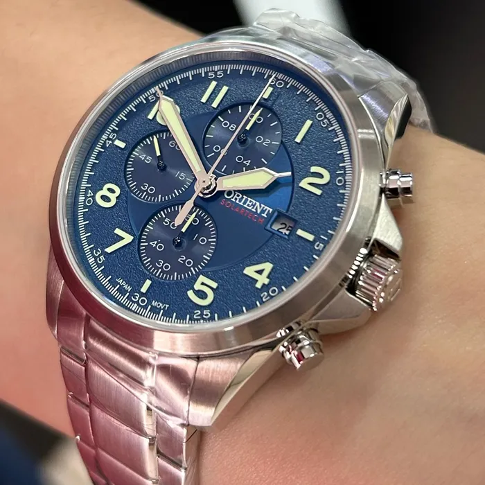 Relógio Orient SolarTech Cronógrafo MBSSC302 D2SX Safira Original | Taniguchi Relógios