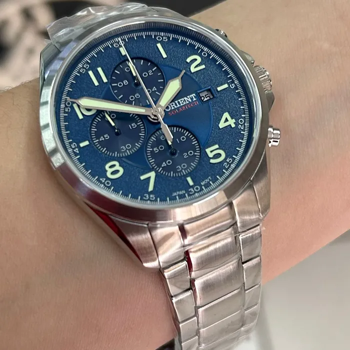 Relógio Orient SolarTech Cronógrafo MBSSC302 D2SX Safira Original | Taniguchi Relógios