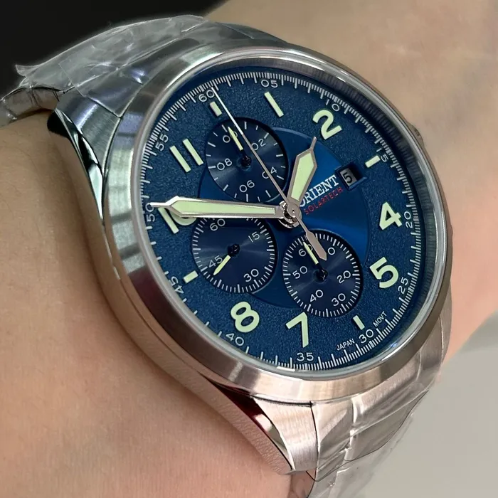 Relógio Orient SolarTech Cronógrafo MBSSC302 D2SX Safira Original | Taniguchi Relógios