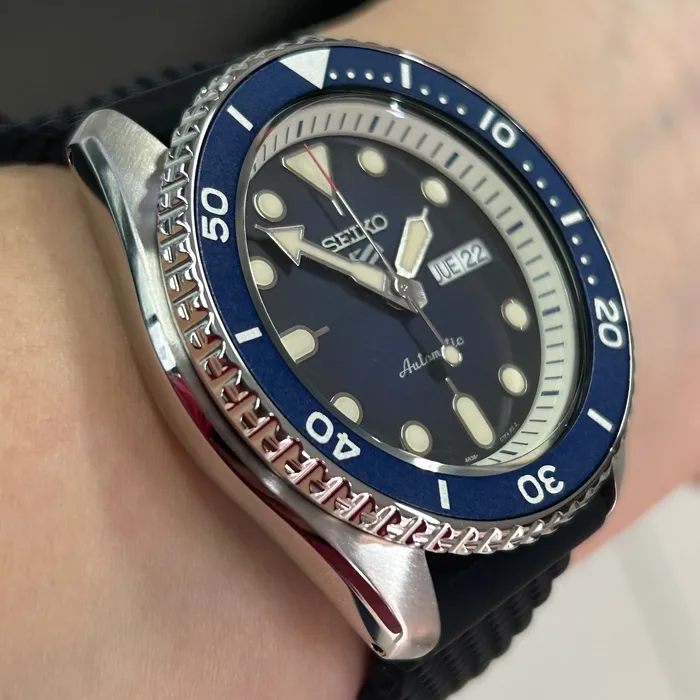 Relógio Seiko 5 Sports SRPD71K2 Automático Suits Azul Original | Taniguchi Relógios
