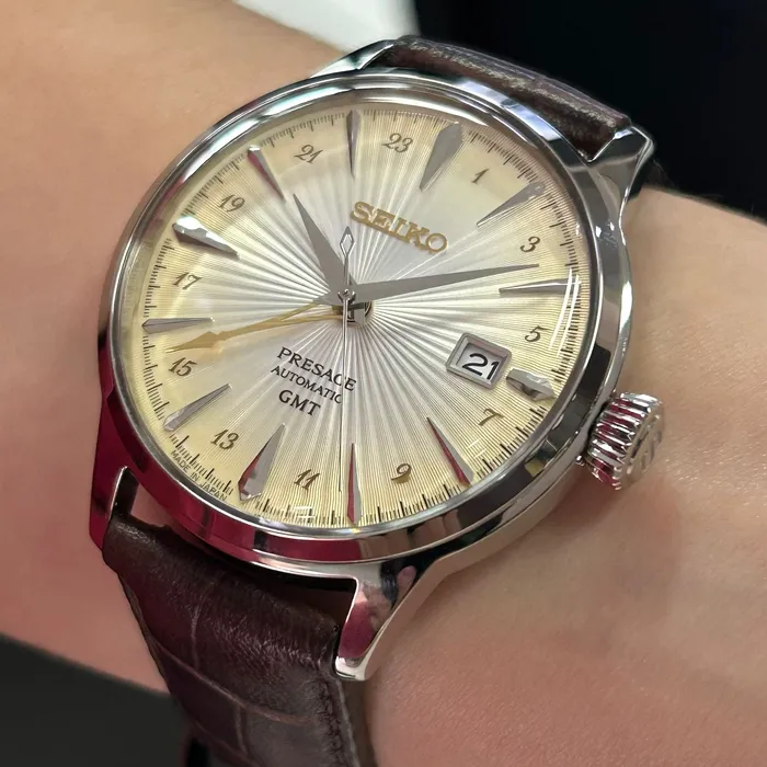 Relógio Seiko Presage Cocktail Time GMT SSK041J1 Rusty Nail Original | Taniguchi Relógios