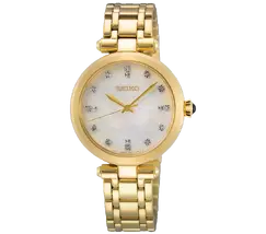 Relógio Seiko Feminino SRZ536P1 Dourado Diamantes Safira Original | Taniguchi Relógios - imagem 2