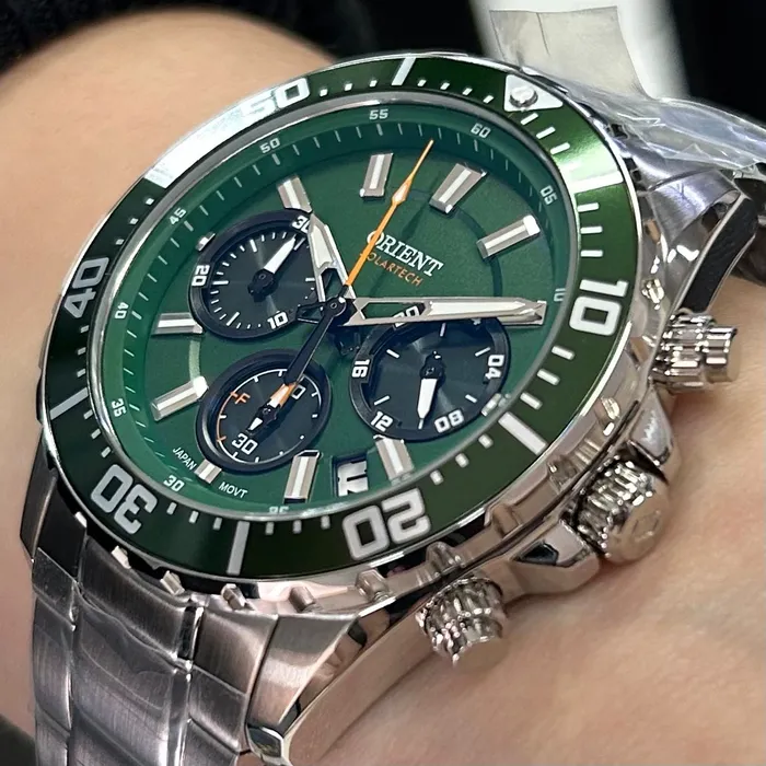 Relógio Orient ST Elite Sea MBSSC288 E1SX SolarTech Safira Original | Taniguchi Relógios