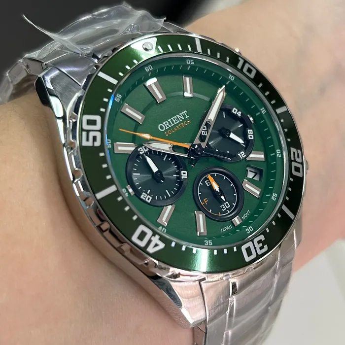 Relógio Orient ST Elite Sea MBSSC288 E1SX SolarTech Safira Original | Taniguchi Relógios